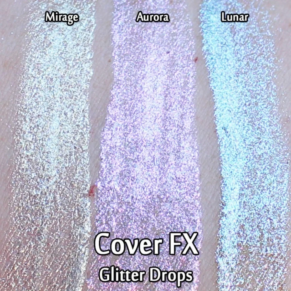 Cover Fx Glitter Drops Liquid Highlighter Aurora Pink Shimmer Highlight NIB
